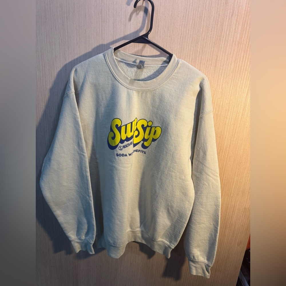 Womens Beige Sun Sip Sweatshirt Size Medium